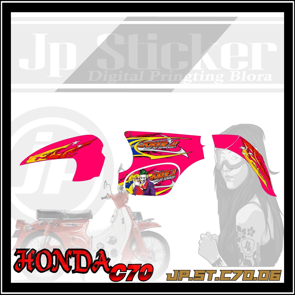 Jual Sticker Striping C70 - Stiker Aksesoris Body Motor Honda C70 List