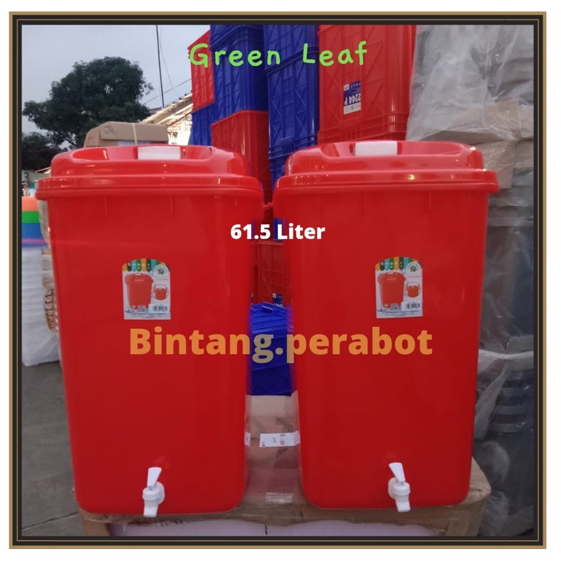 Jual GREEN LEAF - Ember Plastik Kotak Segi + Kran 48 dan 61.5 Liter ...