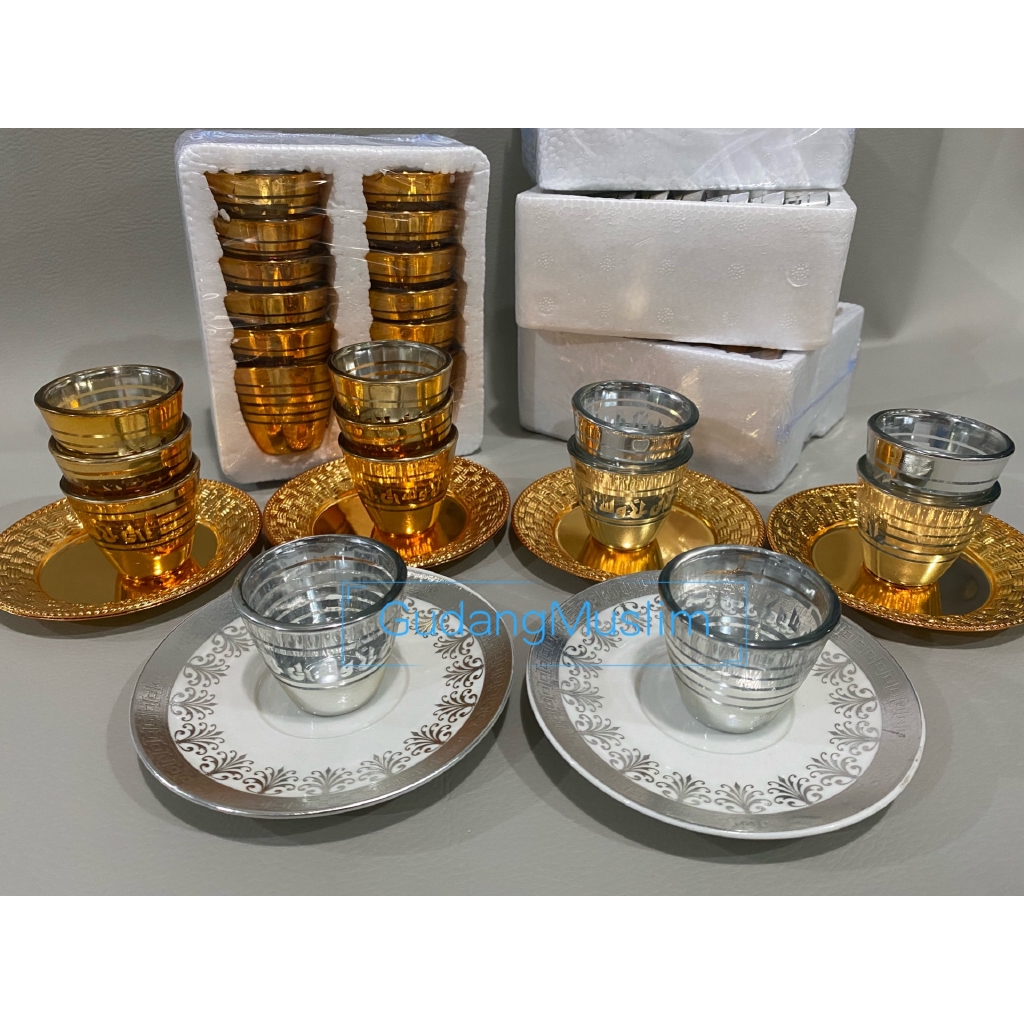 Jual Gelas Air Zamzam Gelas Cucing Emas Gold Sliver Isi 12pcs Shopee Indonesia 4046