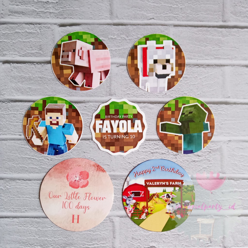 Jual Custom Stiker Label Bulat Puding Biskuit Cookies Permen | Shopee ...