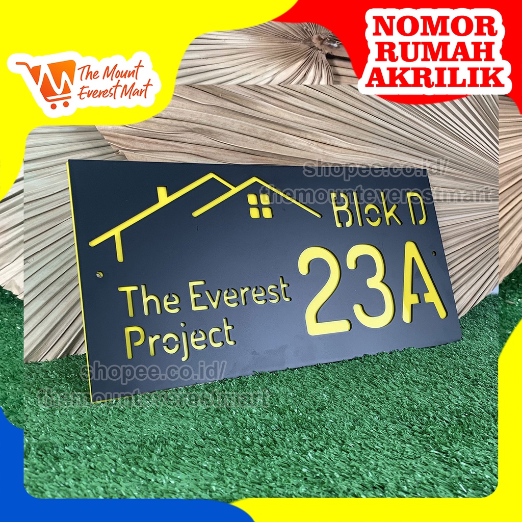 Jual Papan Nomor Rumah Akrilik Minimalis Huruf Lubang Bentuk Persegi ...