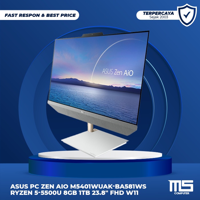 Jual ASUS PC ZEN AIO M5401WUAKBA581WS RYZEN 55500U 8GB 1TB 23.8" FHD
