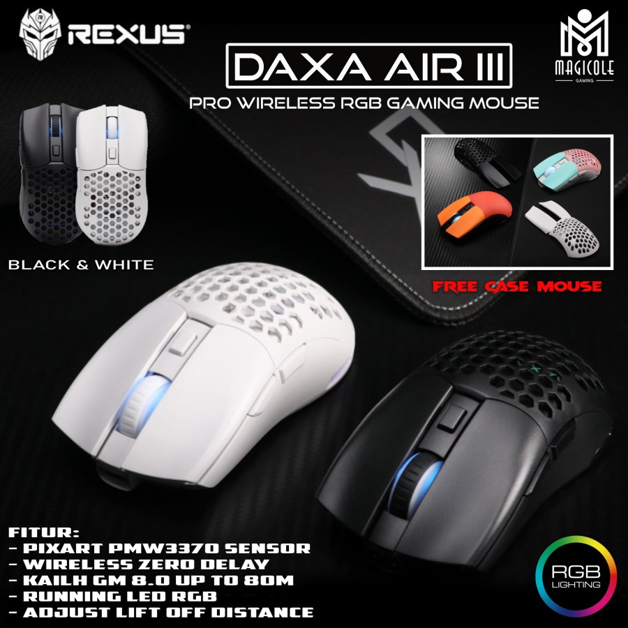 Jual Rexus Daxa Air Iii Daxa Air Pro Wireless Rgb Ultra Lightweight