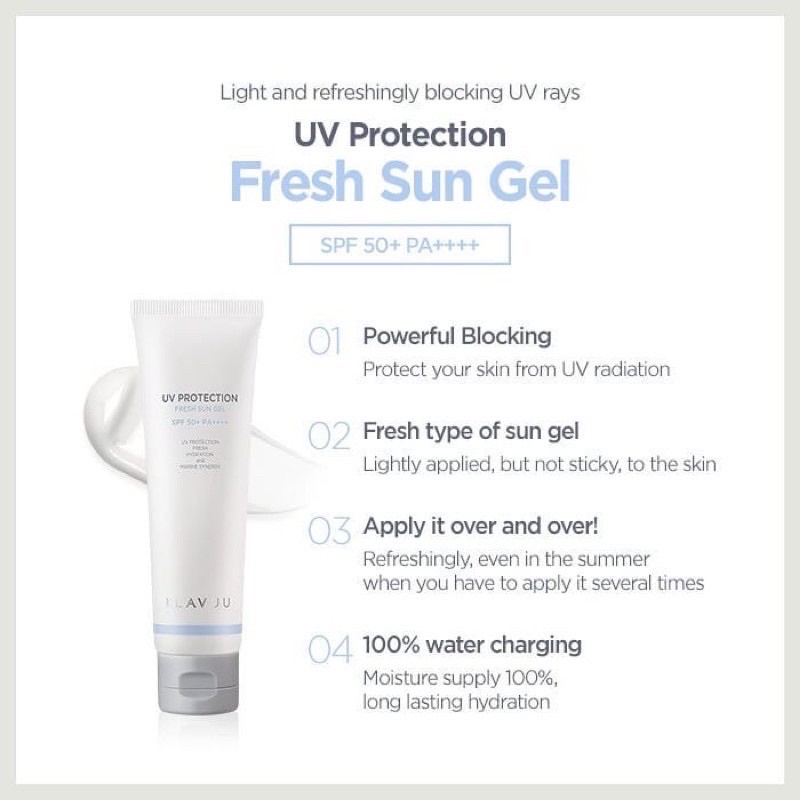 Jual Ready Klavuu UV Protection Fresh Sun Gel SPF 50 PA+++ 50ml ...