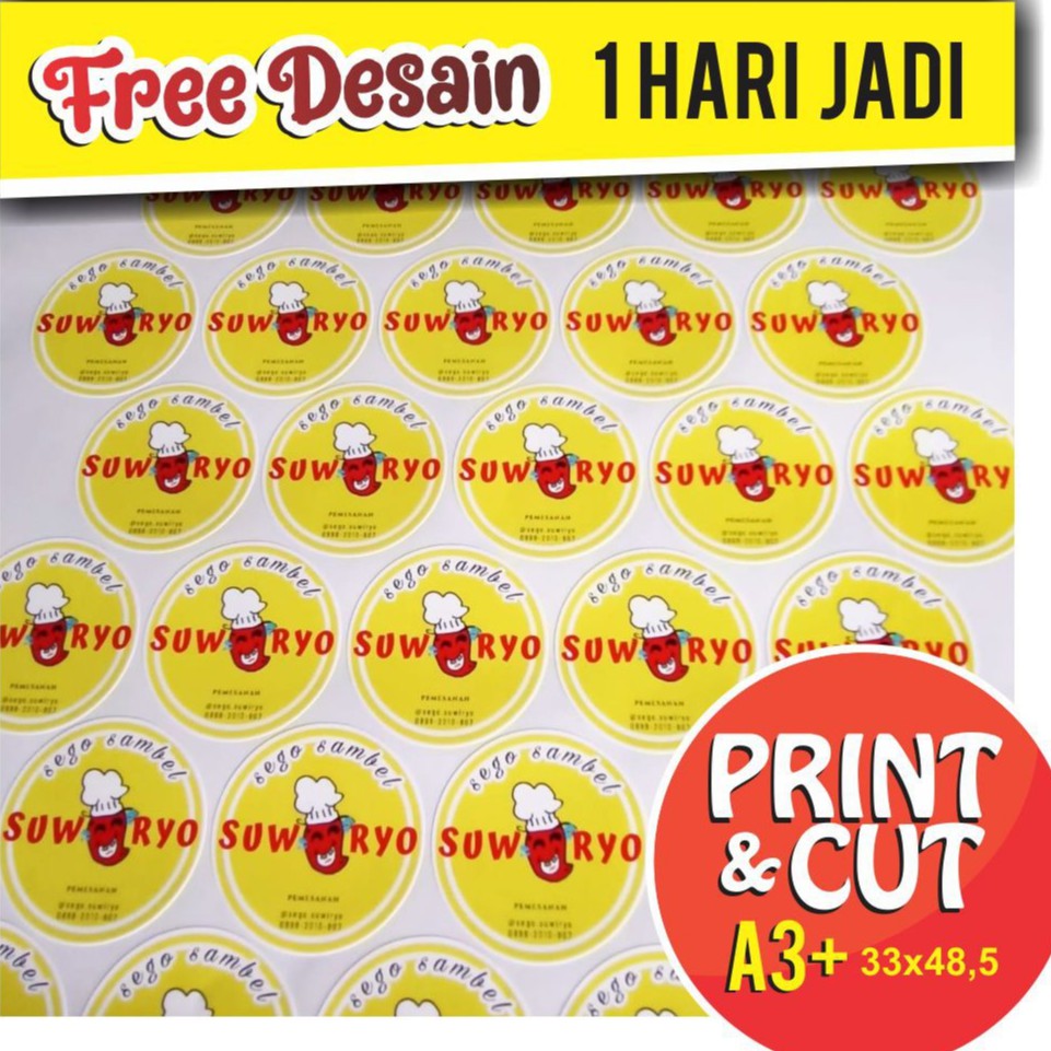 Jual Print & Cutting Sticker Label VINYL Waterproof | Shopee Indonesia