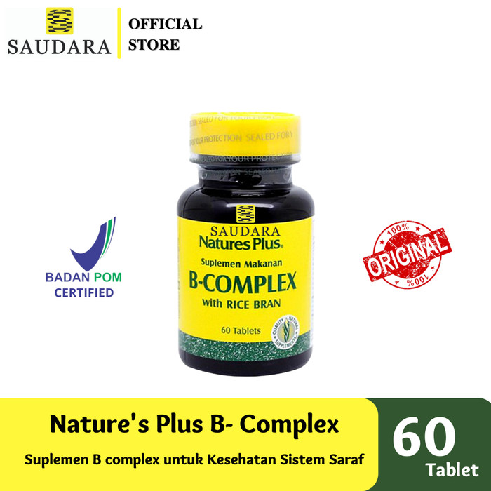 Jual NATURE'S PLUS B-COMPLEX 60'S, B KOMPLEK, SARAF ANTI STRESS ...