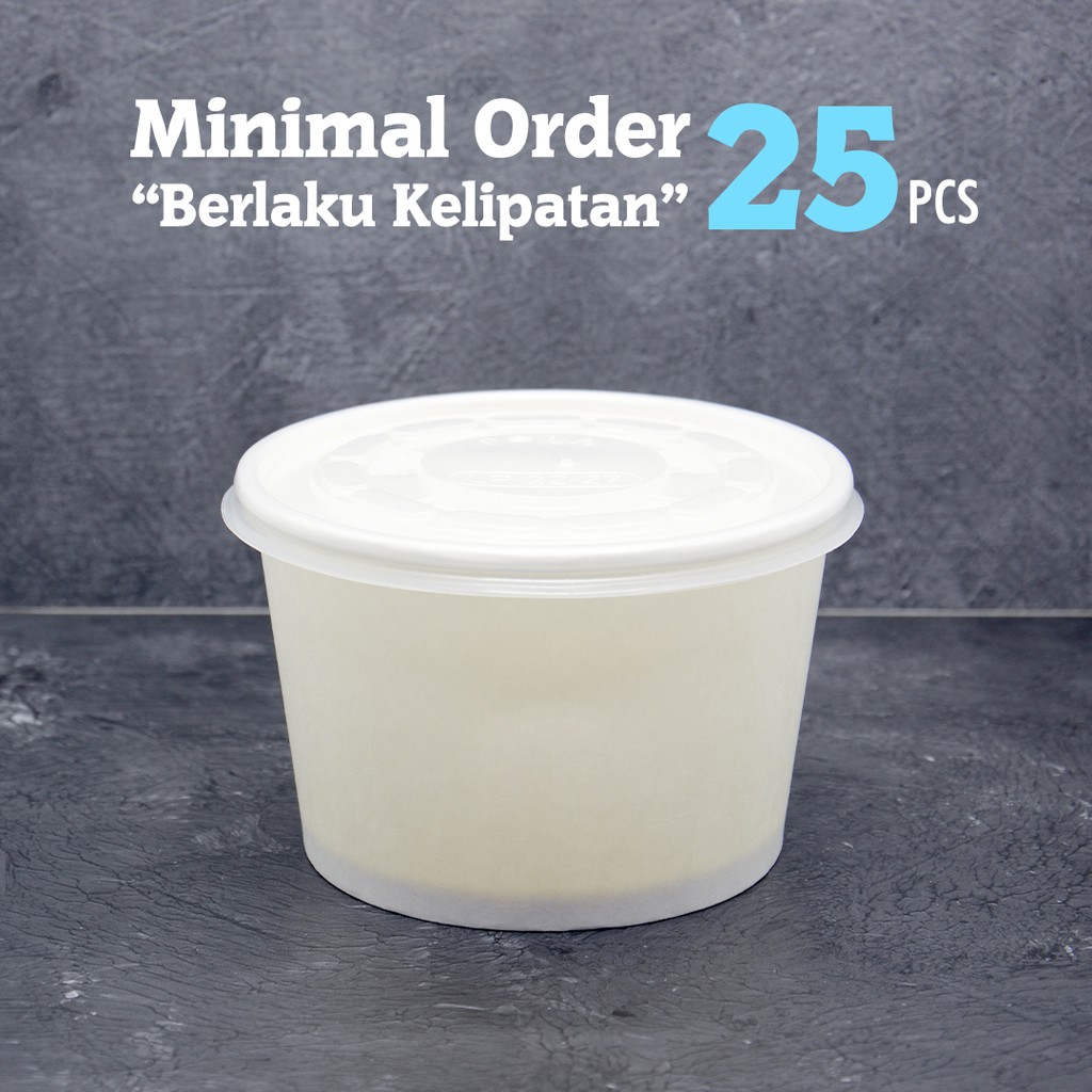 Jual Paper Bowl Oz Ml Lid Dengan Tutup Mangkuk Kertas Pb