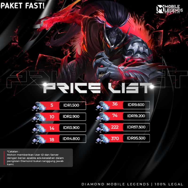 Jual Diamond Mobile Legends Shopee Indonesia