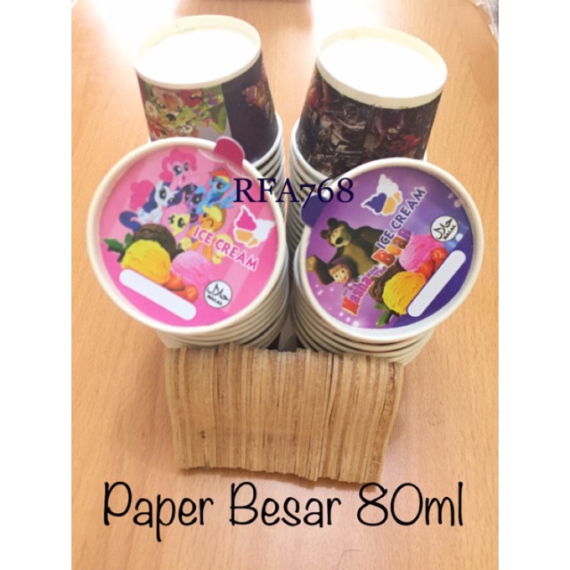 Jual Paper Cup Besar ukuran 80ml (Lengkap Tutup dan Sendok) | Shopee ...