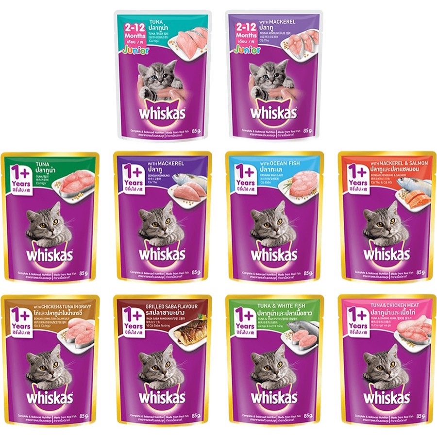 Jual Makanan Kucing Whiskas Pouch Sachet 85gr All Varian Makanan