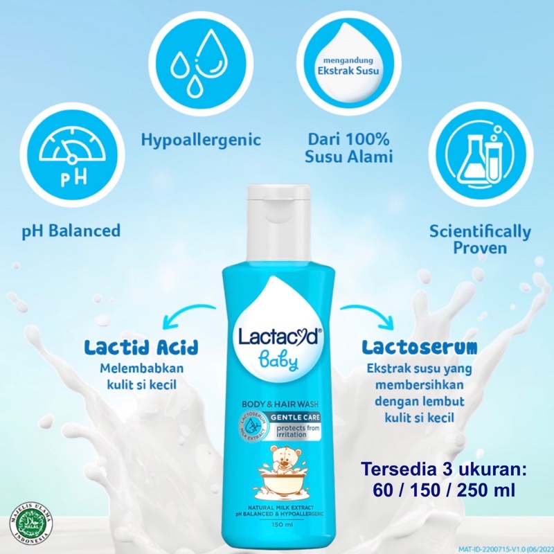 Jual LACTACYD BABY LIQUID SOAP BODY HAIR WASH 500 250 150