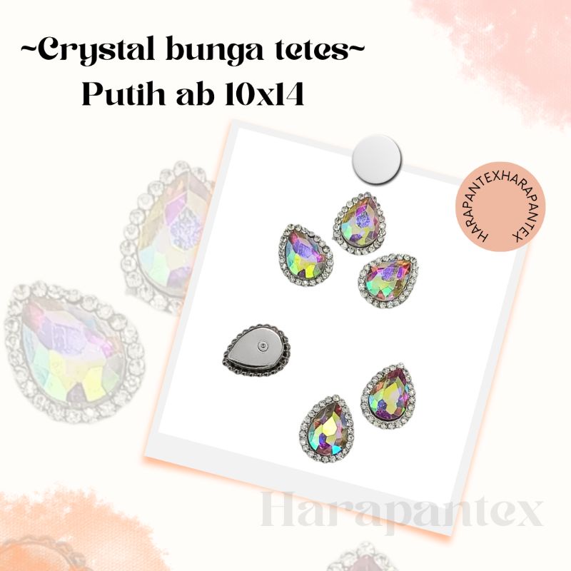 Jual Crystal Bunga Permata Tetes/Diamond Cangkang/Model Air Tetes/10 ...