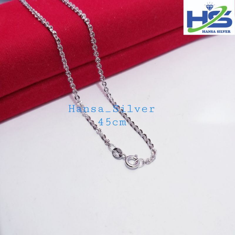 Jual Kalung Perak Pria Wanita Silver Asli 925 Lapis Emas Putih Rantai