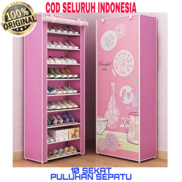 Jual RAK SEPATU LEMARI SEPATU COVER KAIN PENUTUP ANTI DEBU ANTI RUSAK ...