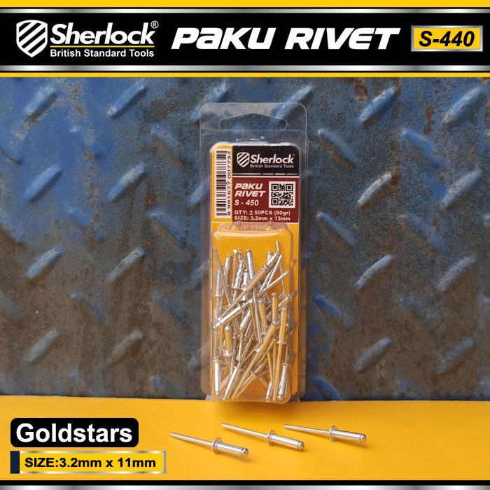 Jual Paku Rivet Sherlock S - 440 size 3.2 mm x 11 mm ( isi +/- 50 pcs ...