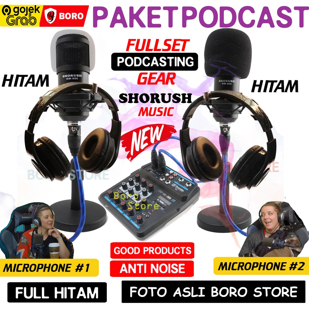 Jual Paket Shorush Podcast Orang Tripod Bundar Meja Mic Microphone Bm Bm Mixer Vlog