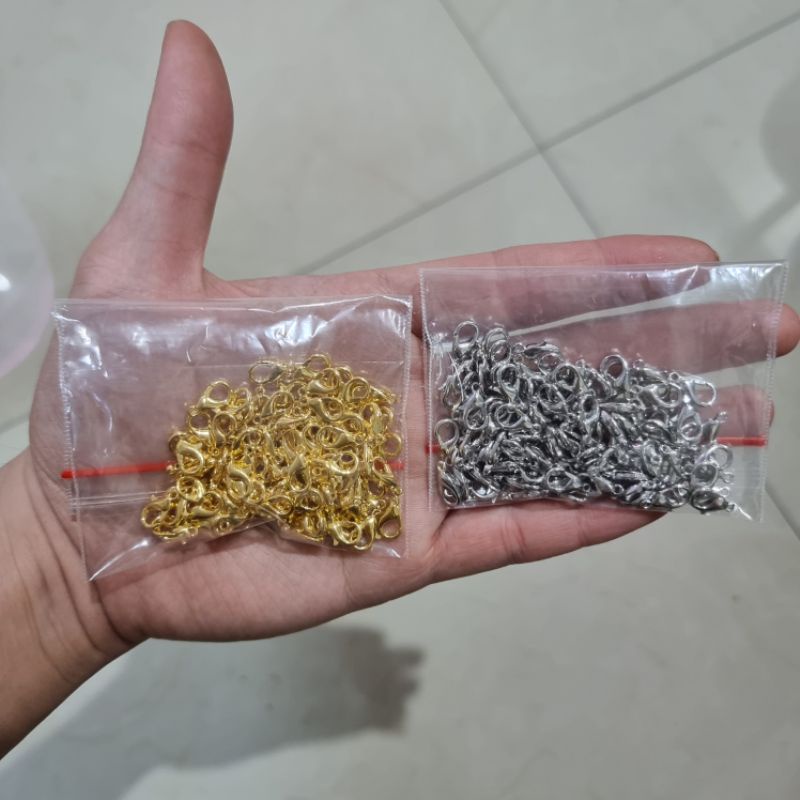 Jual Kait Udang Kokot Pengait Gelang Kalung Silver Rhodium Beadia 12mm 14mm  20pcs 50pcs Accessories