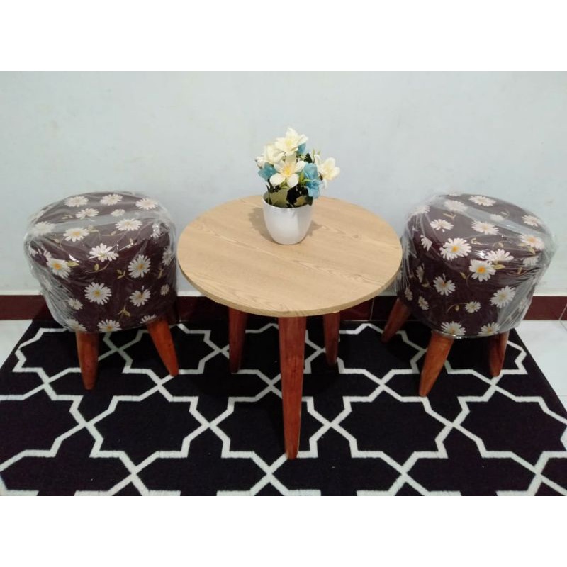 Jual Kursi Stool Bulat Sofa Stool Kursi Teras Kursi Pouf Shopee