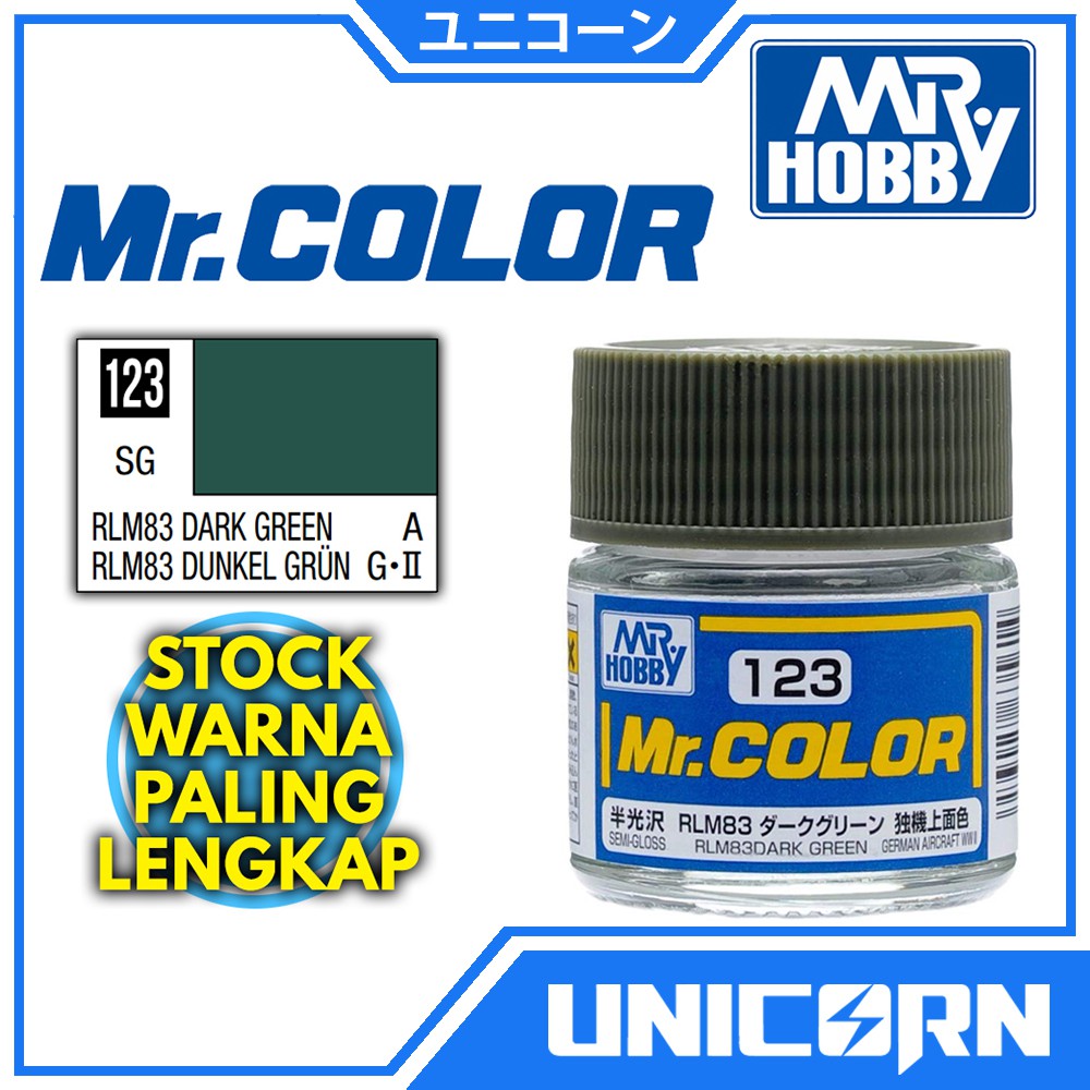 Jual MR COLOR C 123 DARK GREEN RLM83 / CAT HOBBY AIRBRUSH KUAS GUNDAM ...