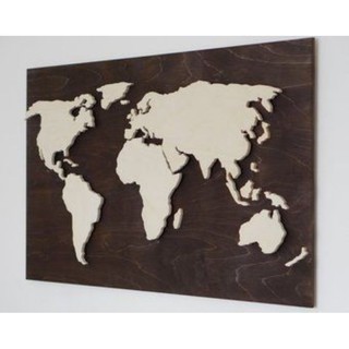 Jual wooden world maps - dekorasi dinding peta dunia - world map - peta ...