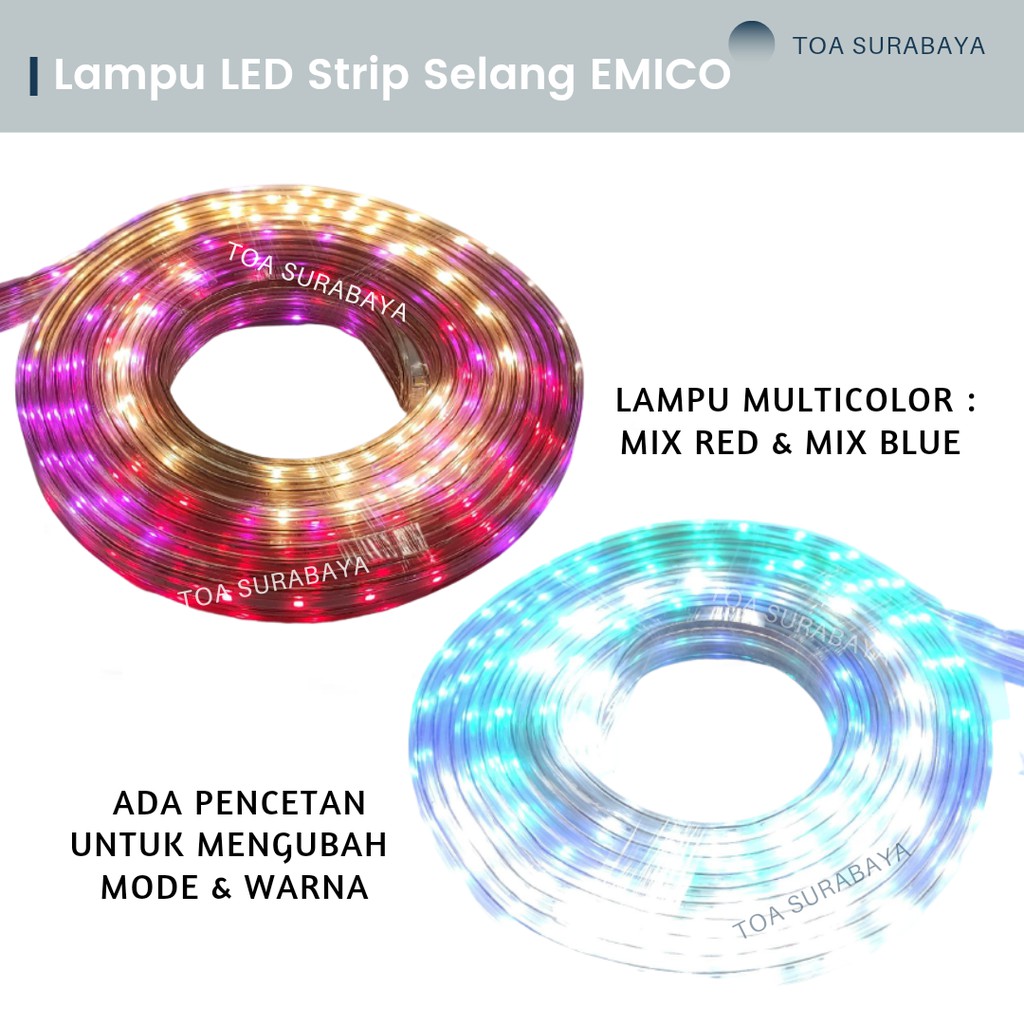 Jual Lampu Led Strip Selang Smd Indoor Outdoor Meter Merk Emico