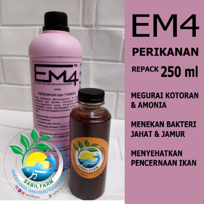 Jual Probiotik EM4 Perikanan Dan Tambak Repack 250ml Shopee Indonesia