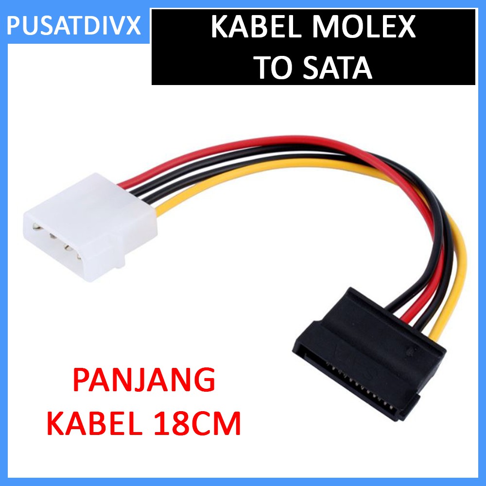 Jual Sanji Kabel Power Molex Pin Male To Sata Pin Female Konverter Shopee Indonesia