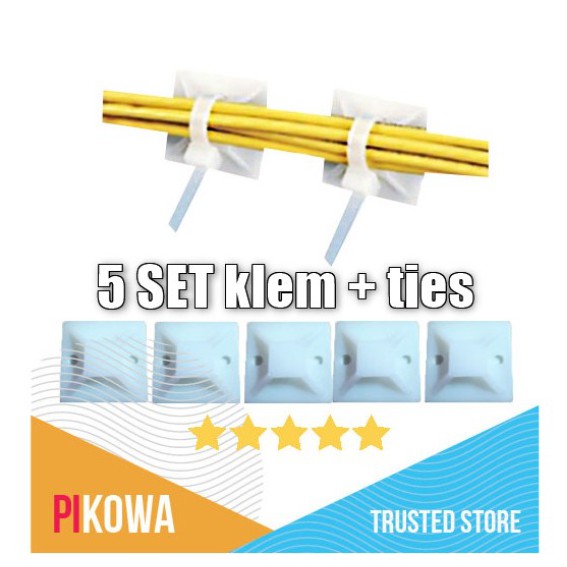 Jual Klem Klip Kabel Rapi Dinding / 5SET Tempel Manejemen Wire BONUS ...