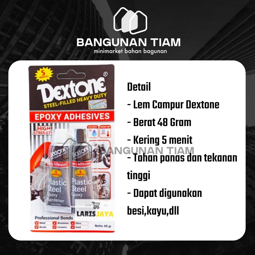 Jual LEM BESI DEXTONE 48gram CAMPUR SUPER KUAT EPOXY ADHESIVES 100% ORI ...