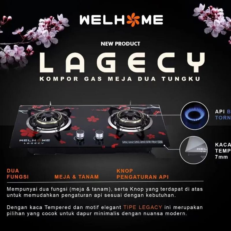 Jual Kompor Gas Meja And Tanam Welhome Shopee Indonesia