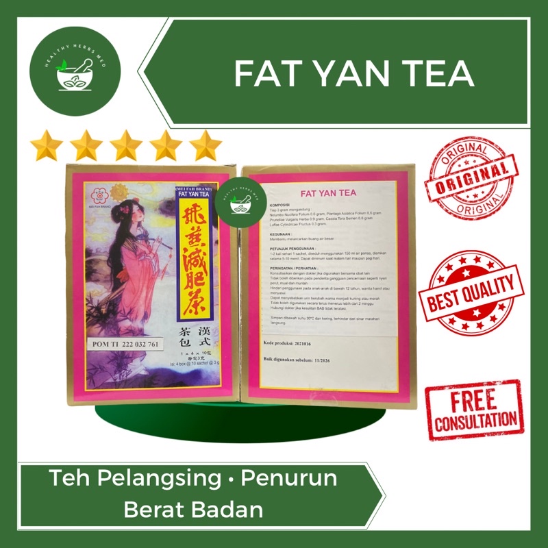 Jual Teh Pelangsing Diet Herbal Fat Yan Tea Teh Dewi Pelangsing Mei Fah ...