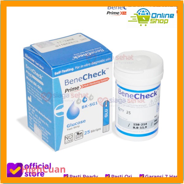 Jual Benecheck PRIME- Test Strip Gula Darah ( Strip Alat Cek Kesehatan ...