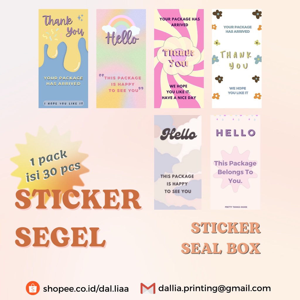 Jual Sticker Segel Box Perlengkapan Packing Label Ready Custom Sticker ...