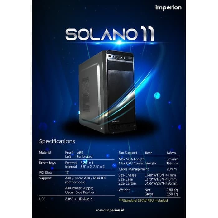 Jual Imperion PC Case / Casing Komputer included PSU 250Watt - Solano ...