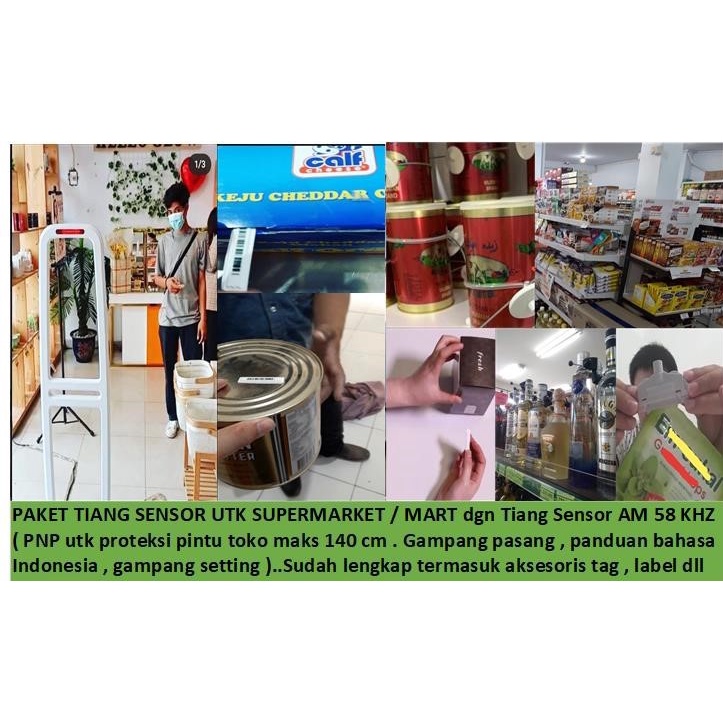 Jual Paket 1 Tiang Sensor AM 58 KHZ utk Proteksi Supermarket / Swalayan ...