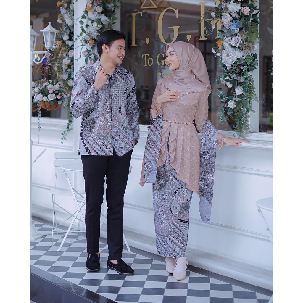 Jual Shopashop Solo Batik Kebaya Modern Couple Zefania Tulle Mutiara