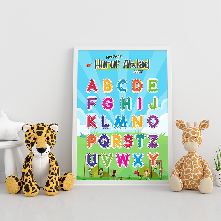 Jual Poster Edukasi Anak TK Mengenal Huruf Abjad Besar | Shopee Indonesia