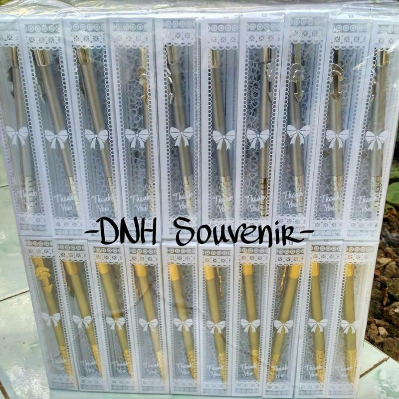 Jual Souvenir Pulpen Gold&Silver packing mika cantik Harga Rp. 185.000 ...