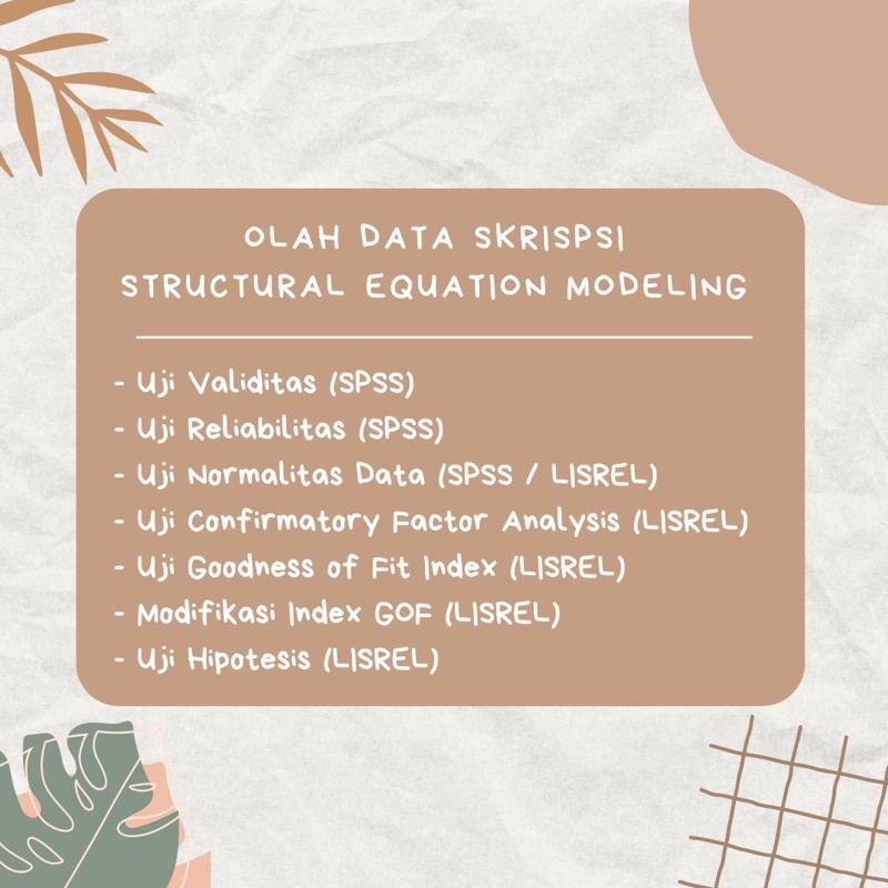 Jual OLAH DATA SKRIPSI STRUCTURAL EQUATION MODELING (SEM) | Shopee ...