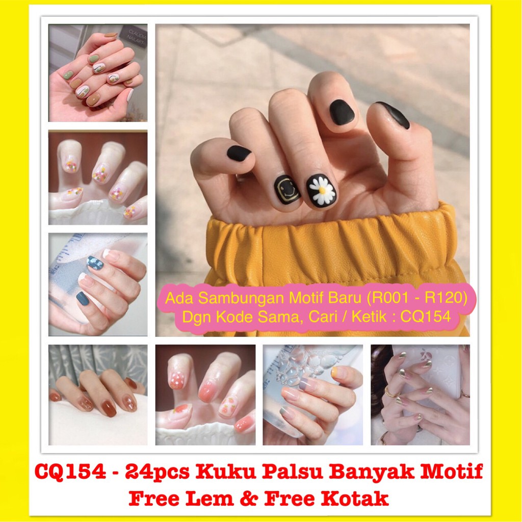 Jual CQ154 24pcs Kuku Palsu Motif Kartun 24 Pcs Fake Nail Karakter