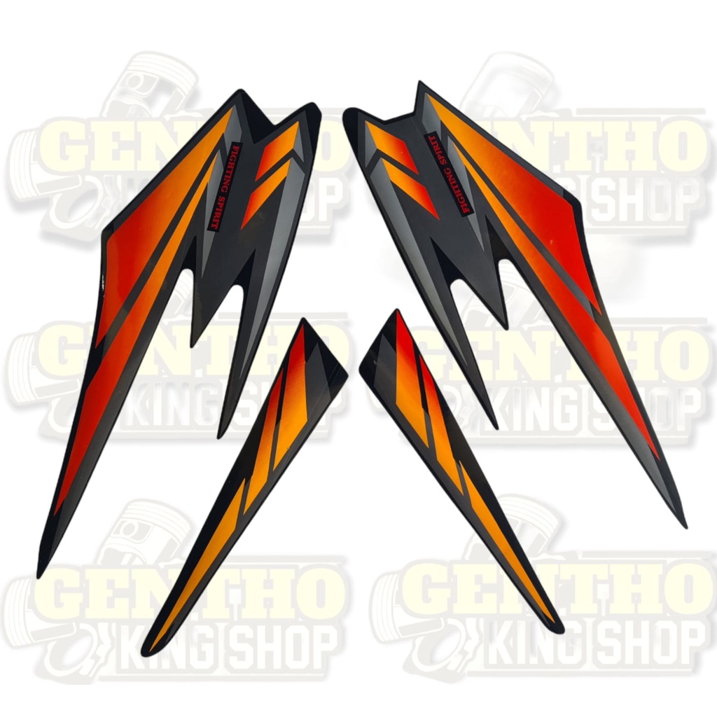 Jual STIKER STRIPING RX KING 2002 HITAM ORANGE | Shopee Indonesia