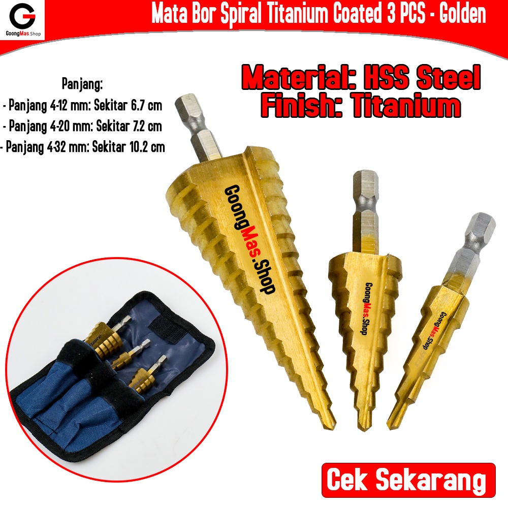 Jual Mata Bor Pagoda Spiral Besi Kuningan Kayu Plastik Step Drill Tingkat Payung Cone Hss Pcs