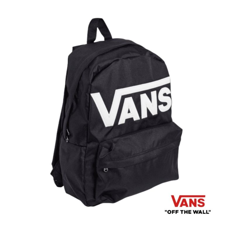 Jual Vans Backpack Old Skool Drop V Black White Original Shopee Indonesia