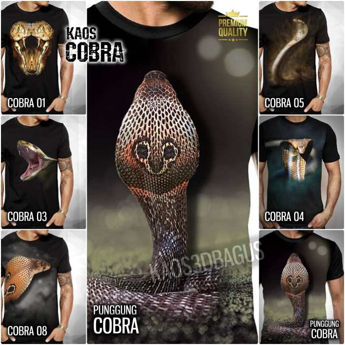 Jual Baju KAOS COBRA | Kaos King Cobra | Kaos ULAR KOBRA Snake Reptil ...