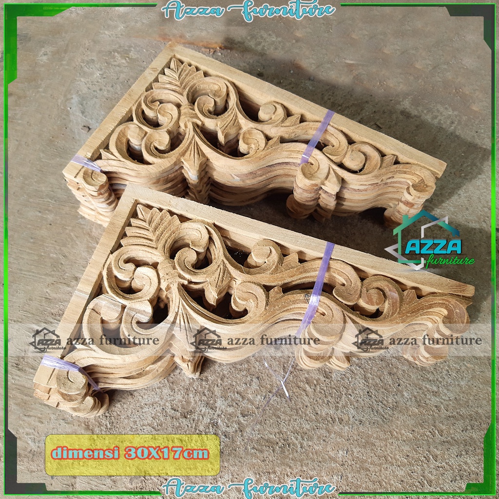 Jual Ornamen Ukiran Tempel Kayu Jati Kusen Soko Pintu Jendela Shopee Indonesia 