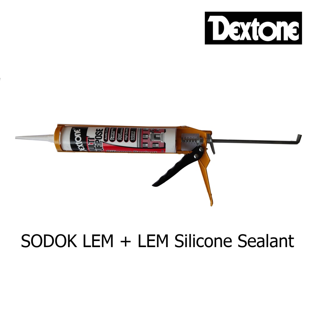 Jual Dextone Lem Silicone Sealant Lem Kaca Akuarium Aluminium Ml Bening Plus Sodokan Lem