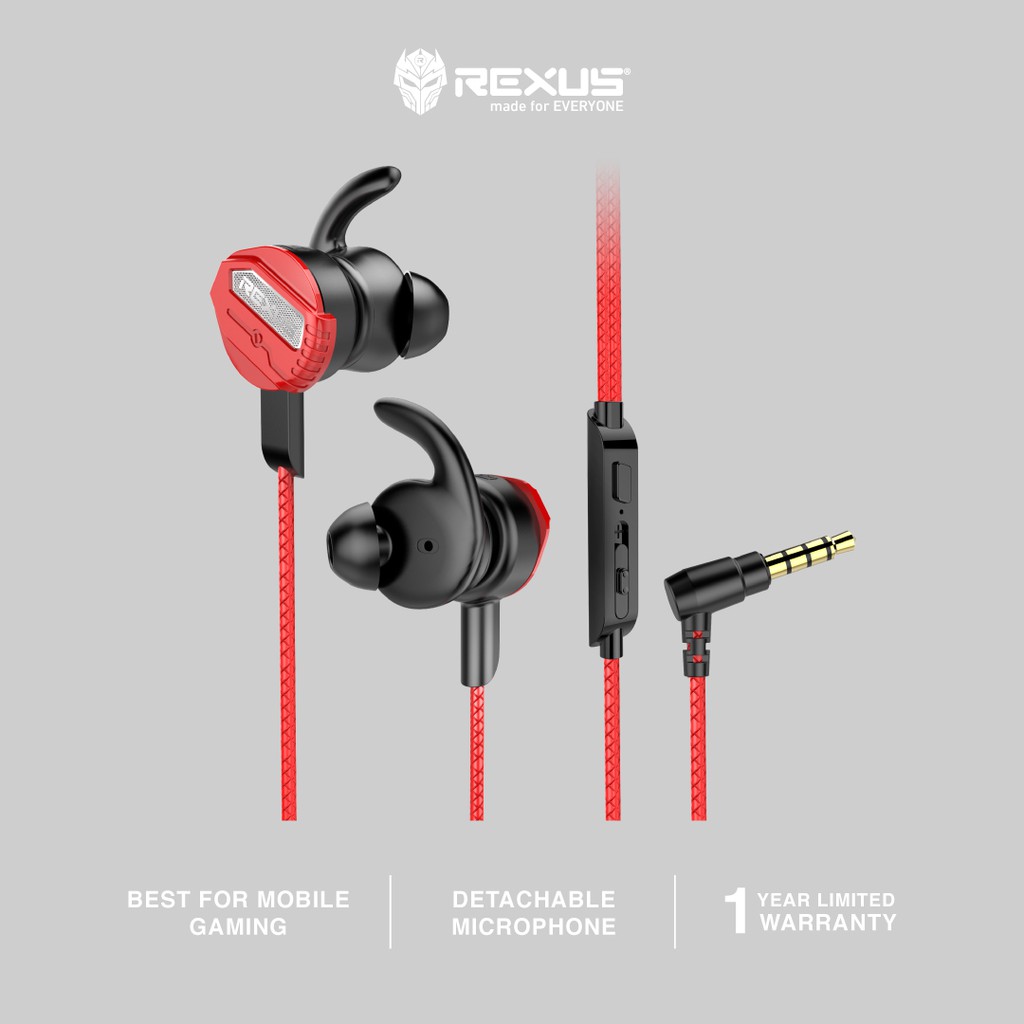 100 ORI Hanya ada di Shopee Rexus Earphone Gaming ME 3 ME3 with Dual Microphone Free Splitter