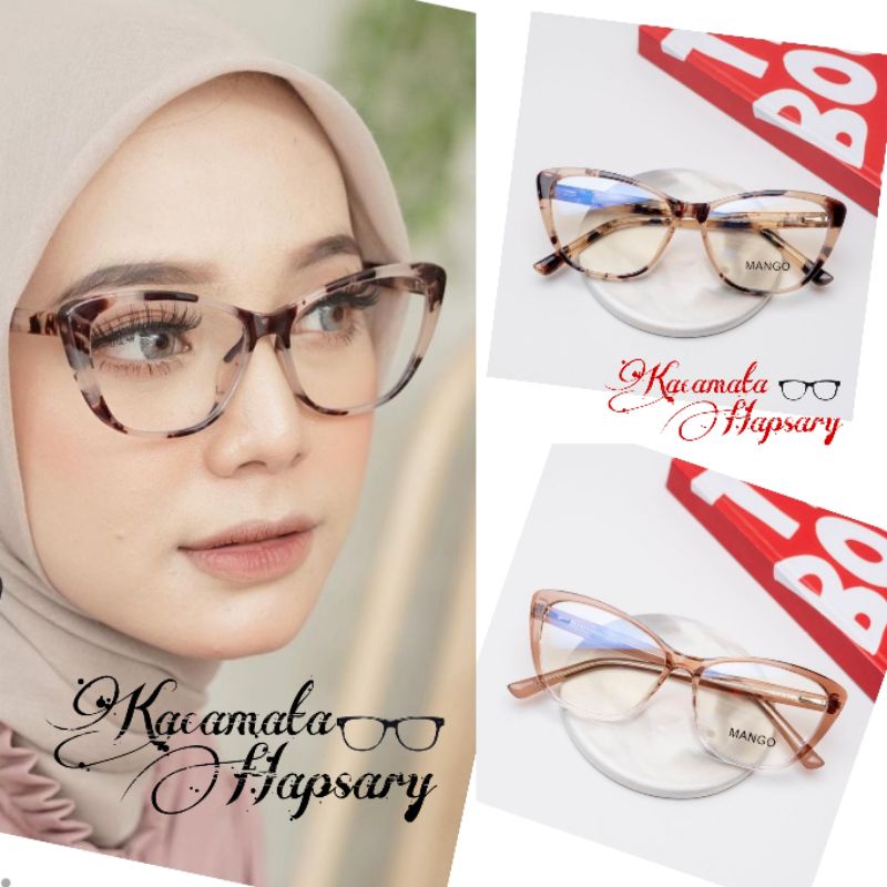 Jual Frame Kacamata Wanita Cat Eye Riku Gratis Lensa Anti Radiasi