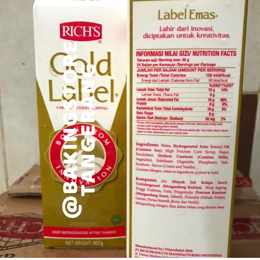 Jual Richs Gold Label | Rich's Whipping Cream 907 gr | Shopee Indonesia