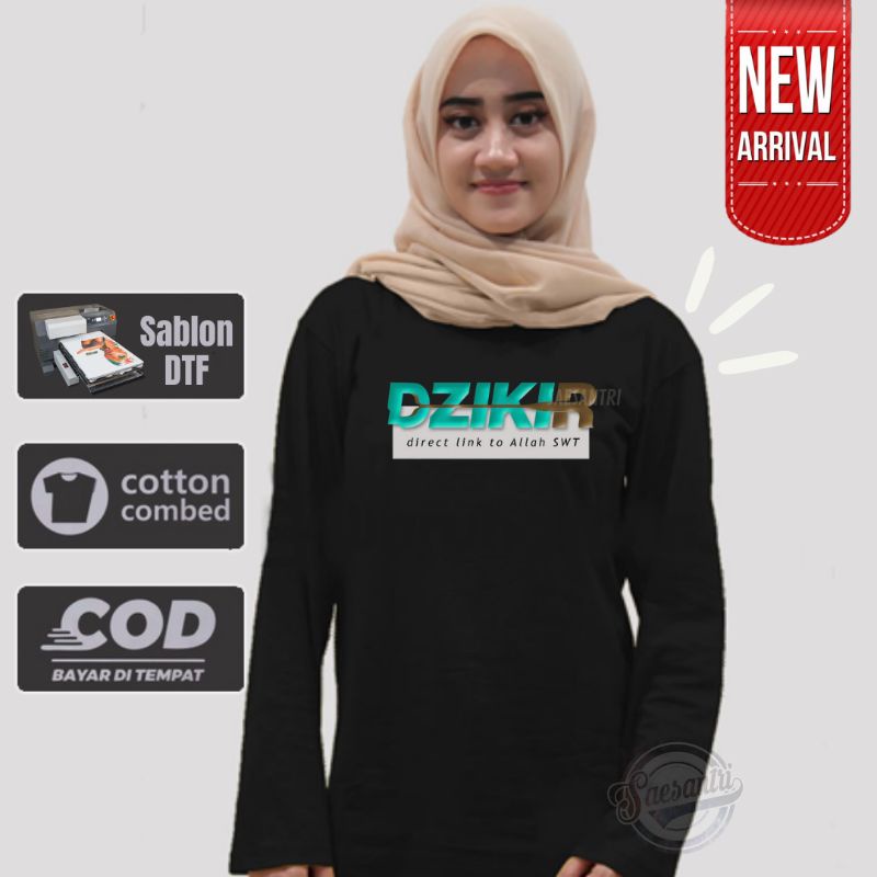 Jual Kaos Santri Putri Salafy Lengan Panjang Dzikir Shopee Indonesia